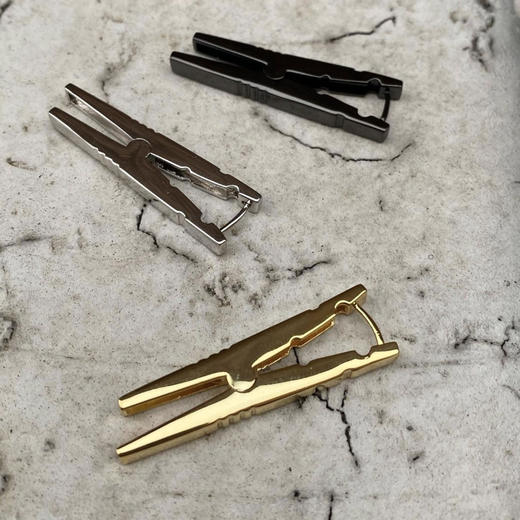 北京仓｜POCHE-Clothespin-衣夹 耳环（银色 单只）［乌克兰设计师］ 商品图10