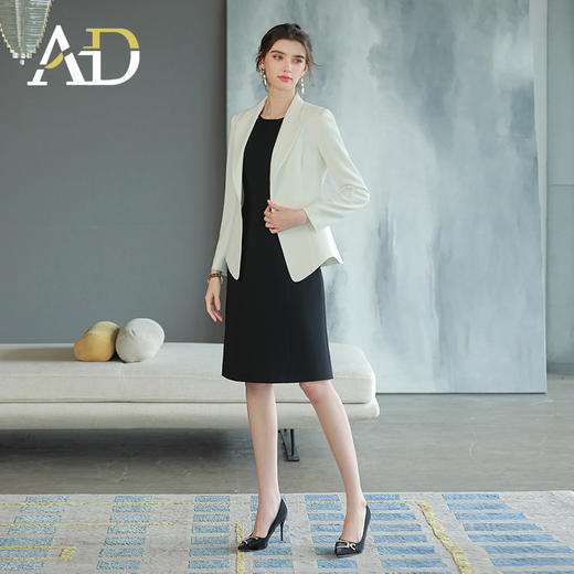 女总裁范白色西装套装女高端职业装无袖内搭连衣裙时尚商务正装 商品图3