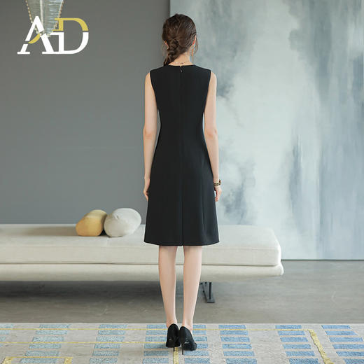 高端无袖西装连衣裙女显瘦a字裙时尚赫本风小黑裙气质OL职业装 商品图4
