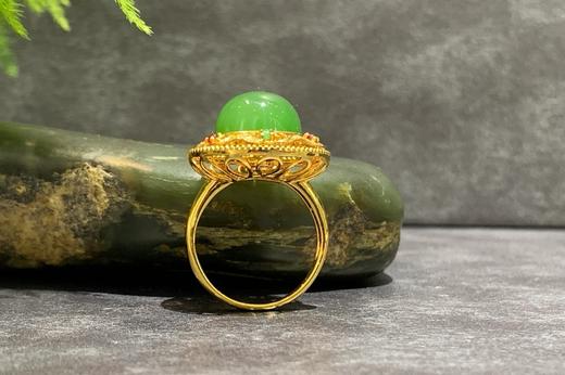 【御珠宫坊】金镶碧玉戒指 商品图2