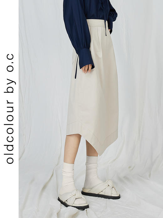 oldcolour不规则简约半身裙夏季新款显瘦遮胯设计感中长裙 商品图2