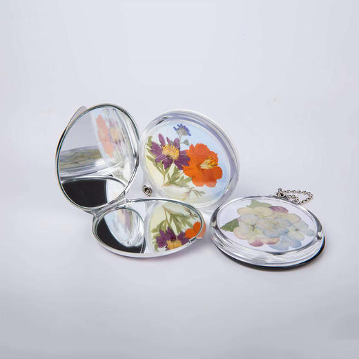 日本押花化妆双面镜 商品图0