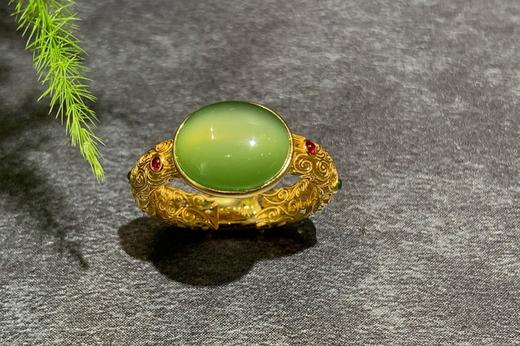 【御珠宫坊】金镶碧玉戒指 商品图0