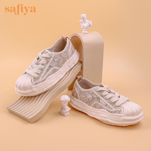 Safiya索菲娅贝壳头刺绣蕾丝溶解底休闲鞋2022秋新款SF23112403 商品图0