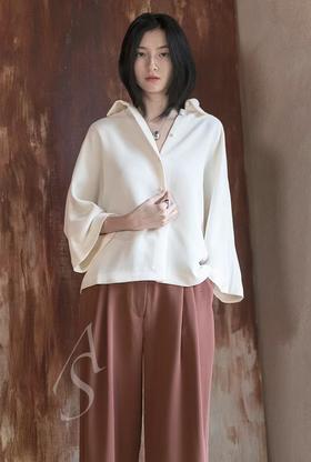 Mark Kenly Domino Tan   米白色BESSA/冷灰色BEATRICE系扣七分袖衬衫