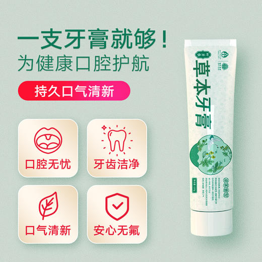 【创办于1637年 健民叶开泰非遗草本牙膏】叶开泰草本牙膏 本草成分   不含氟不含酒精 去口臭牙龈口臭120g/支 商品图1