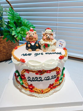 复古情侣小熊奶油蛋糕 下单前请仔细阅读商品详情