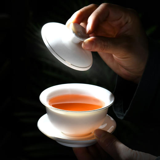 【中国红送礼佳品】珍瓷窑 羊脂玉 功夫茶具套装 红色礼盒装 商品图2