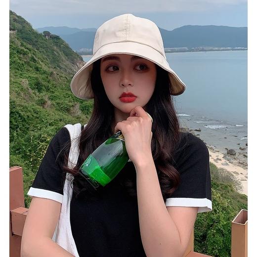 渔夫帽女夏可扎马尾遮阳帽韩版百搭防晒遮脸鸭舌帽薄款棉布太阳帽 商品图4