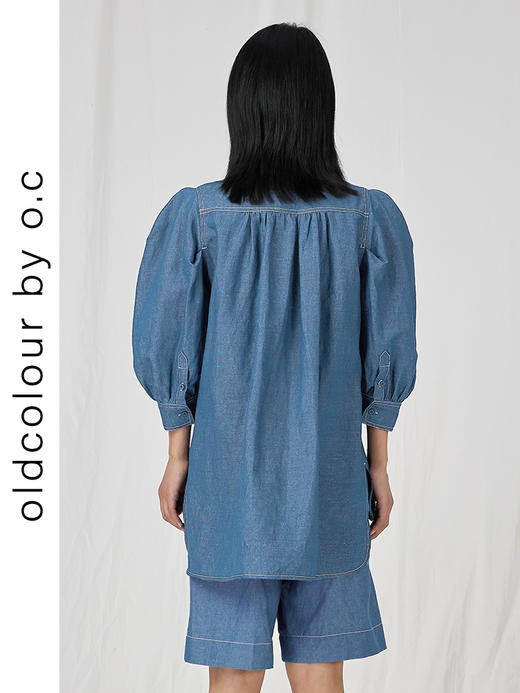 oldcolour宽松显瘦泡泡袖上衣夏新款设计感小众休闲衬衫女 商品图4