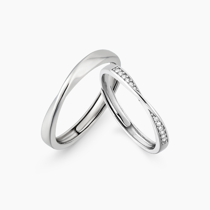 KADER卡蒂罗莫比乌斯指环情侣戒指 单戒 纯银男女简约指环小众设计感纪念礼物