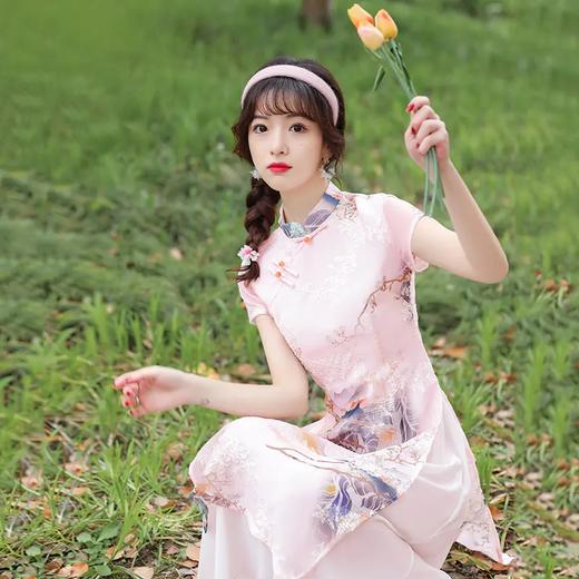 新款中国风，复古绣花奥戴民族风立领旗袍妈妈装CJS60113 商品图5