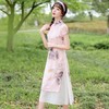 新款中国风，复古绣花奥戴民族风立领旗袍妈妈装CJS60113 商品缩略图4