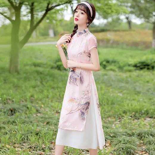 新款中国风，复古绣花奥戴民族风立领旗袍妈妈装CJS60113 商品图4