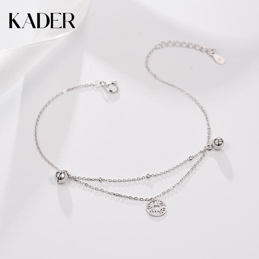 KADER宫铃脚链女纯银铃铛2021新款潮ins小众设计森系生日礼物高级 商品图2