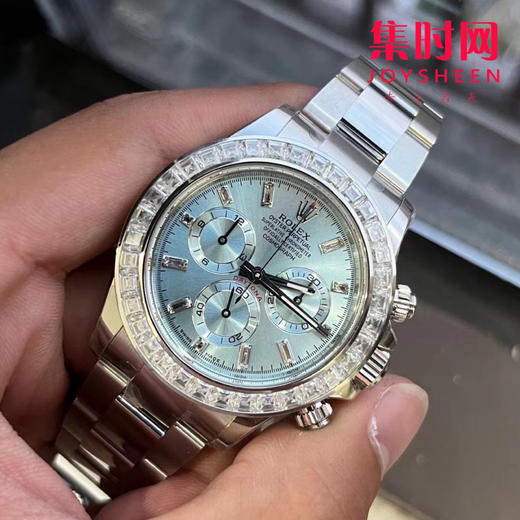 劳力士 宇宙计型迪通拿系列 冰蓝面冰糖迪钻圈 男士腕表 表盘尺寸：40mm×12.4mm 实测！
机芯：搭载改Cal.4130全自动机械机芯 商品图1