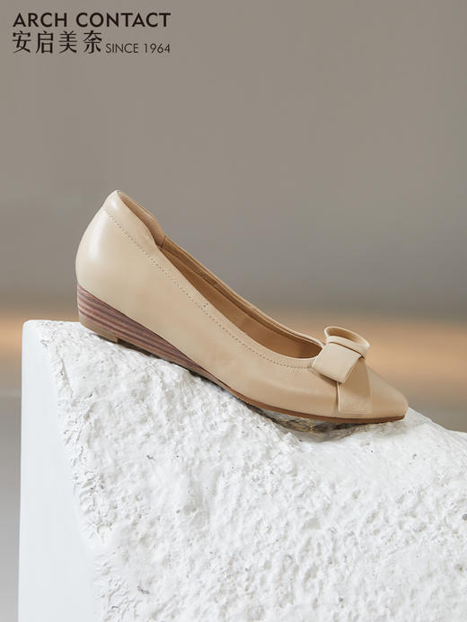 ARCHCONTACT安启美奈蝴蝶结坡跟单鞋52715 商品图4