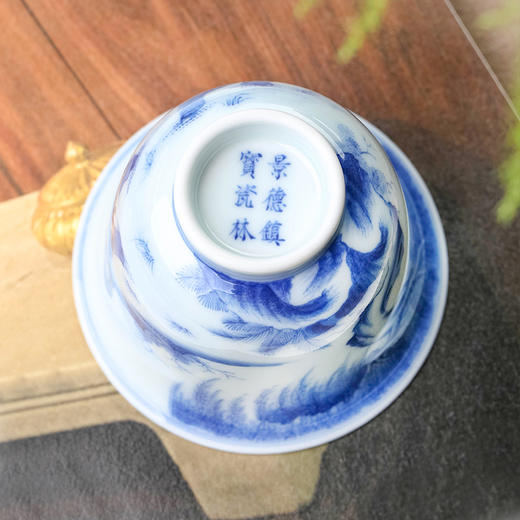 青花婴戏人物钟式杯 商品图4