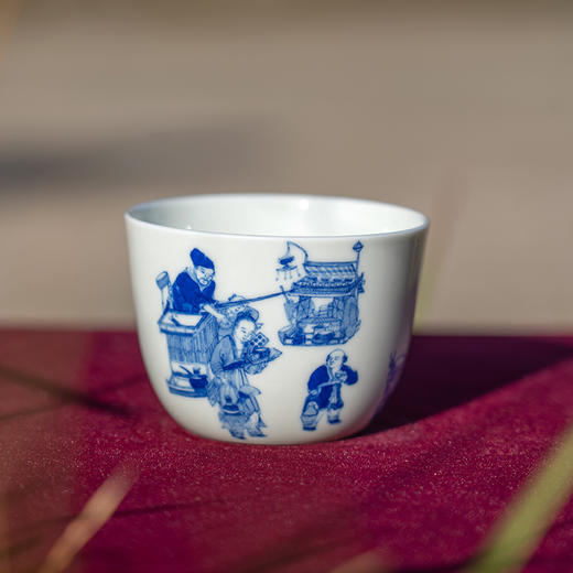 青花斗茶图直口杯 商品图0