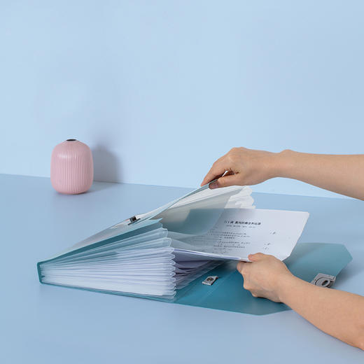 齐心 A6198 手提颜选莫兰迪软手提风琴包 A4 13格 商品图2