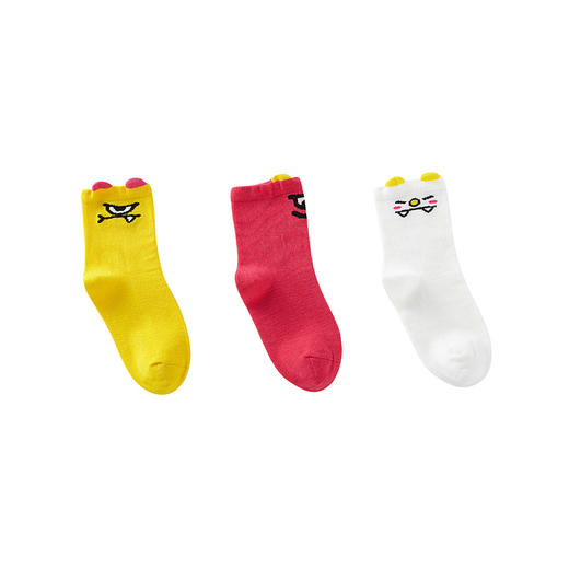 英氏儿童袜子四季袜可爱薄款3双装 VIWJJ01034A VIWJJ01035A 商品图4
