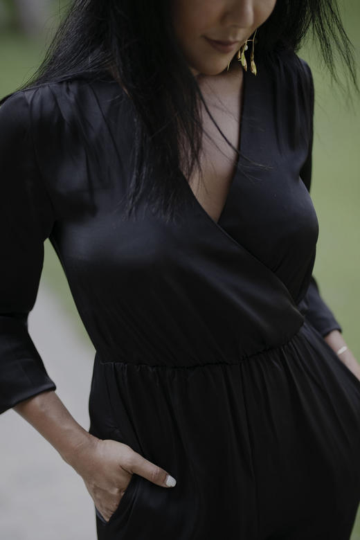 CG｜Tina silk Jumpsuit  [深V真丝长袖连体裤] 商品图2