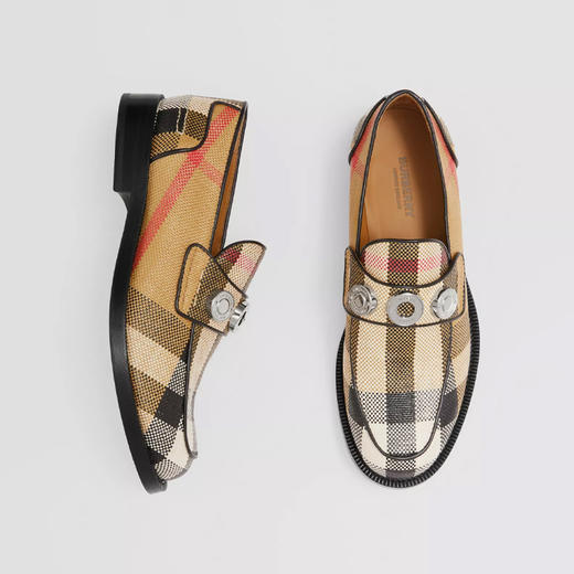 BURBERRY 巴宝莉 女士徽标细节格纹尼龙乐福鞋 8054093 A8731 商品图2