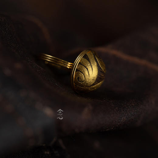 戒指 | 沉香半圆描金戒指 商品图3