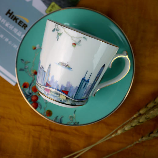 深圳手信 余年窑深圳印象鹏城礼系列6头骨瓷中式茶具 商品图1