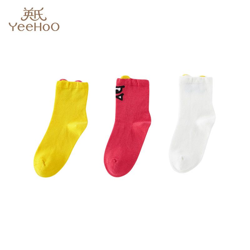 英氏儿童袜子四季袜可爱薄款3双装 VIWJJ01034A VIWJJ01035A