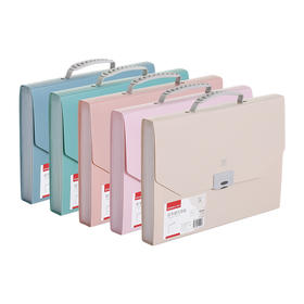 齐心 A6198 手提颜选莫兰迪软手提风琴包 A4 13格