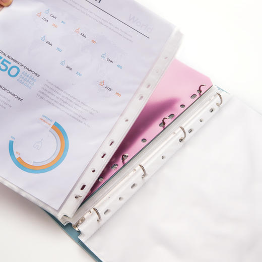 齐心 A6198 颜选莫兰迪软手提风琴包 A4 13格 商品图2