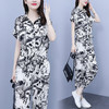 FEY- 3871洋气大码女装套装胖MM水墨画时尚宽松显瘦哈伦裤两件套 商品缩略图1