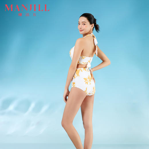 熳洁儿 ins风性感秋叶黄比基尼三件套性感美背设计三角包臀时尚保守显瘦分体式泳装22206112 商品图1