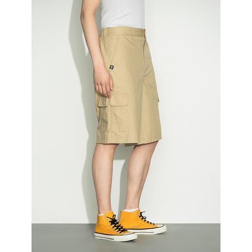 LeeXLINE 22春夏新品松紧腰工装口袋米色男短裤LMB000061100-97W 商品图3