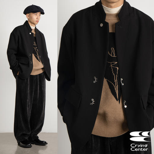 CryingCenter金属扣 立领式西装外套 抗皱 哭喊中心 商品图2