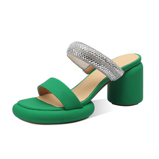 新欧美高跟粗跟外穿凉拖鞋  OLD-F11137aa 商品图4