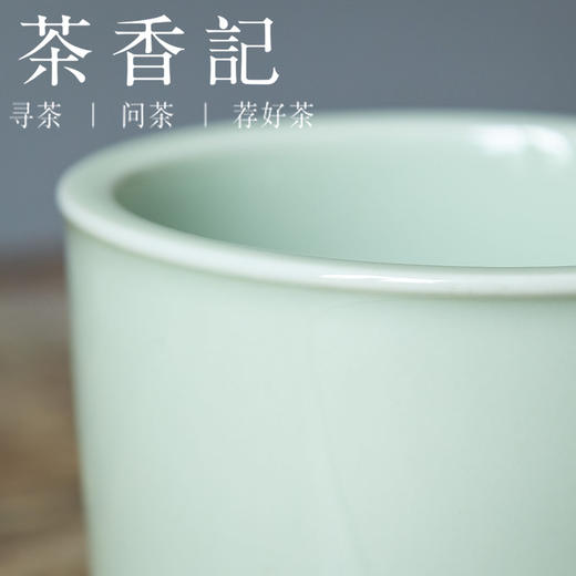茶香记 宋青釉陶瓷三足茶渣缸600ml建水功夫茶具水洗水盂茶道零配 商品图2