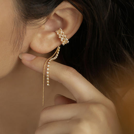 Oflye潮流饰品 无耳洞耳骨夹女流苏耳夹女小众新款夏季气质耳环耳饰 商品图0