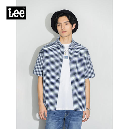 Lee商场同款22春夏新品舒适版格纹多色男短袖衬衫潮LMT001613100 商品图0