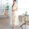 2022新款夏装改良汉服优雅交领蕾丝边连衣裙雪纺复古印花刺绣襦裙 ZSM210623 商品缩略图0