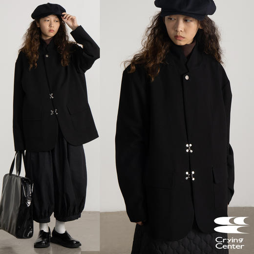 CryingCenter金属扣 立领式西装外套 抗皱 哭喊中心 商品图0
