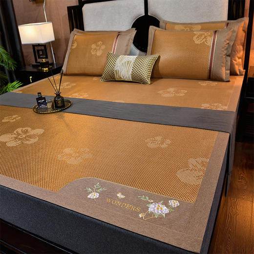 HMX033 可折叠绣球花冰藤双面凉席 商品图5