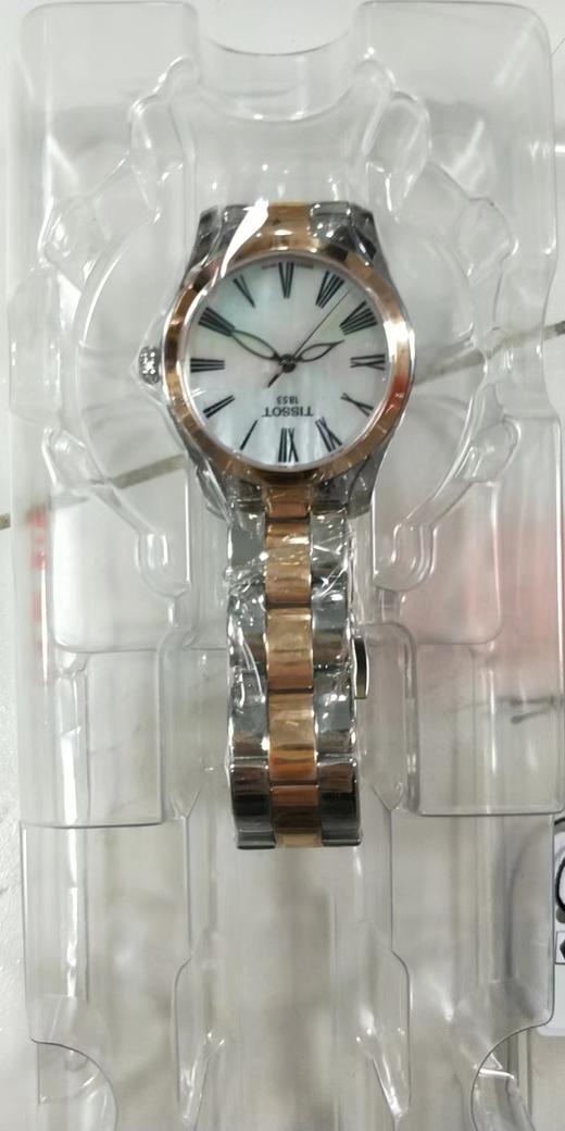 HCT1122102211301  天梭TISSOT 海浪系列珍珠贝母表盘间金表带时尚婉约女士石英表【表带截过 微花】（可能无电） 商品图3