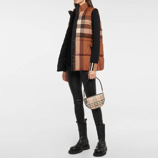 BURBERRY 巴宝莉 女士小号格纹帆布和皮革单肩 Olympia 埃伦匹亚包 8058006 A1189 商品图3