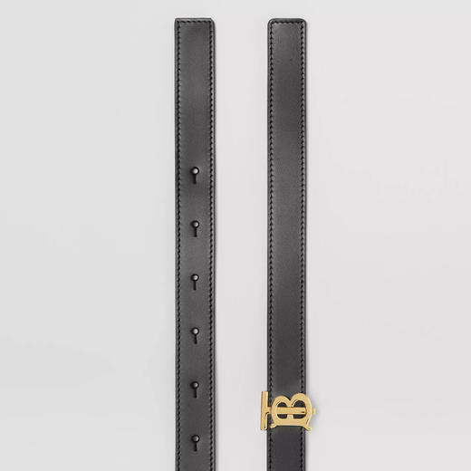 BURBERRY 巴宝莉 女士双面 Monogram TB专属标识图案皮革腰带 黑色 8052488 A1189 商品图2