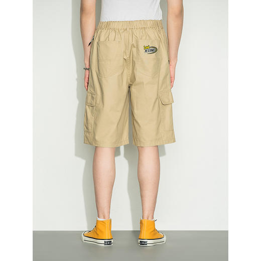 LeeXLINE 22春夏新品松紧腰工装口袋米色男短裤LMB000061100-97W 商品图1