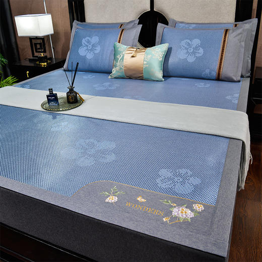 HMX033 可折叠绣球花冰藤双面凉席 商品图7