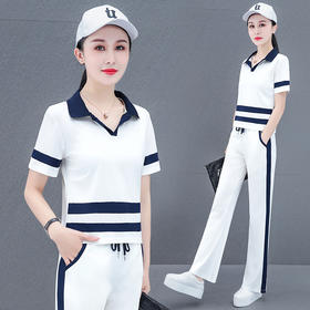 短袖休闲，运动服套装宽松显瘦时尚漂亮翻领两件套TR-2015