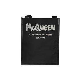 ALEXANDER MCQUEEN 麦昆 男士 Graffiti Edge 印花斜挎单肩包 黑色 704314 1AAHJ 1073